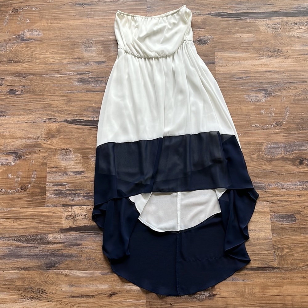 Strapless hi/low dress